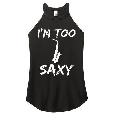 Saxophone Lover Birthday Christmas Gift Idea Women's Perfect Tri Rocker Tank