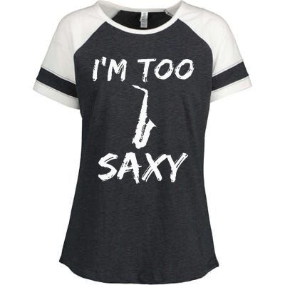 Saxophone Lover Birthday Christmas Gift Idea Enza Ladies Jersey Colorblock Tee