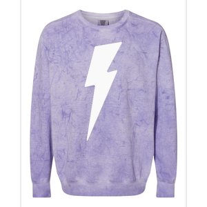 Simple Lightning Bolt In White Thunder Bolt Graphic Colorblast Crewneck Sweatshirt