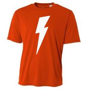 Simple Lightning Bolt In White Thunder Bolt Graphic Cooling Performance Crew T-Shirt