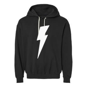 Simple Lightning Bolt In White Thunder Bolt Graphic Garment-Dyed Fleece Hoodie