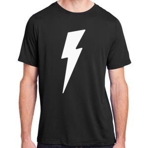 Simple Lightning Bolt In White Thunder Bolt Graphic Adult ChromaSoft Performance T-Shirt