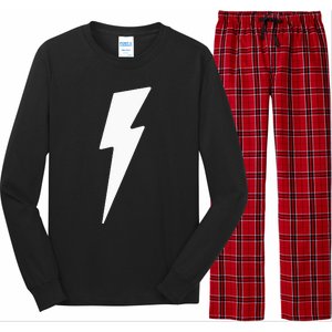 Simple Lightning Bolt In White Thunder Bolt Graphic Long Sleeve Pajama Set