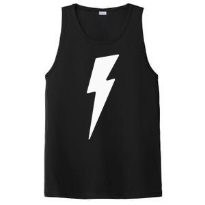 Simple Lightning Bolt In White Thunder Bolt Graphic PosiCharge Competitor Tank