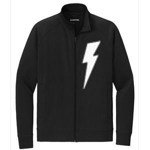 Simple Lightning Bolt In White Thunder Bolt Graphic Stretch Full-Zip Cadet Jacket