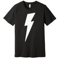 Simple Lightning Bolt In White Thunder Bolt Graphic Premium T-Shirt