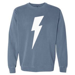 Simple Lightning Bolt In White Thunder Bolt Graphic Garment-Dyed Sweatshirt