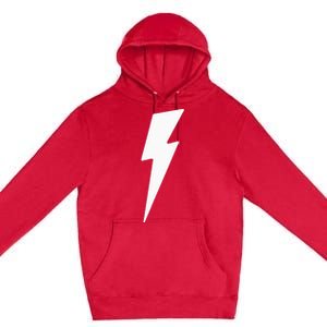 Simple Lightning Bolt In White Thunder Bolt Graphic Premium Pullover Hoodie