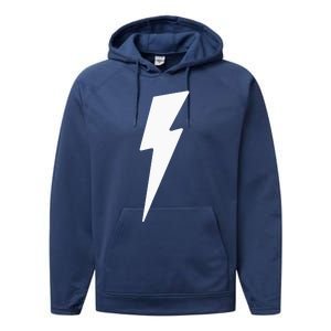 Simple Lightning Bolt In White Thunder Bolt Graphic Performance Fleece Hoodie