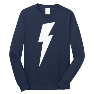 Simple Lightning Bolt In White Thunder Bolt Graphic Long Sleeve Shirt