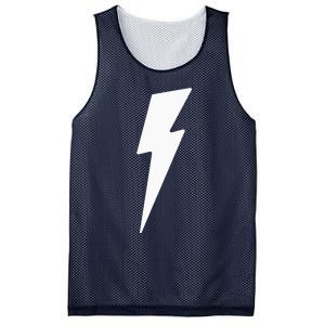 Simple Lightning Bolt In White Thunder Bolt Graphic Mesh Reversible Basketball Jersey Tank