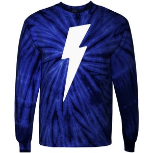 Simple Lightning Bolt In White Thunder Bolt Graphic Tie-Dye Long Sleeve Shirt