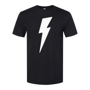 Simple Lightning Bolt In White Thunder Bolt Graphic Softstyle CVC T-Shirt