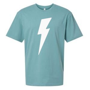 Simple Lightning Bolt In White Thunder Bolt Graphic Sueded Cloud Jersey T-Shirt