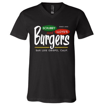 Scrubby & Lloyds Burgers San Luis Obispo California V-Neck T-Shirt