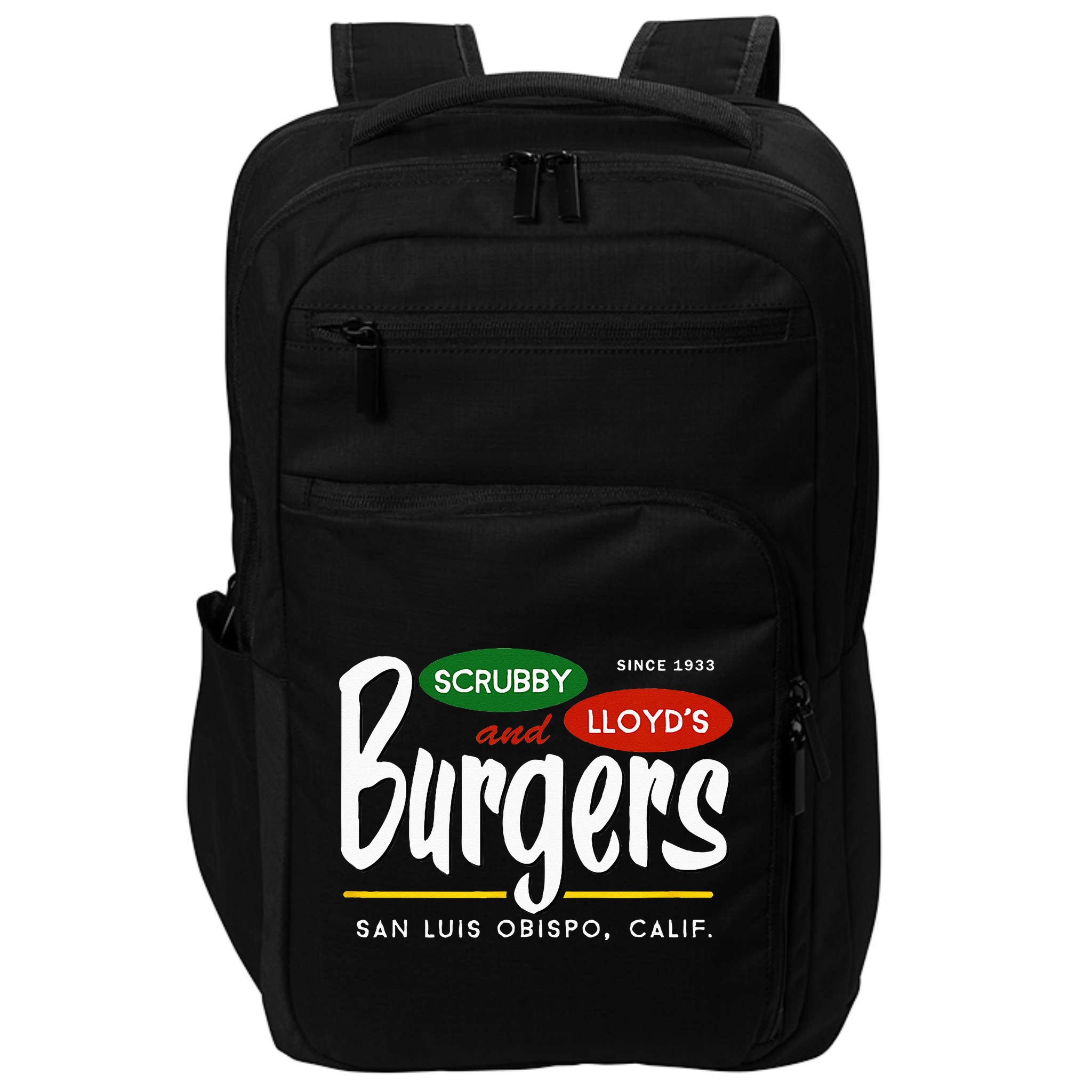 Scrubby & Lloyds Burgers San Luis Obispo California Impact Tech Backpack