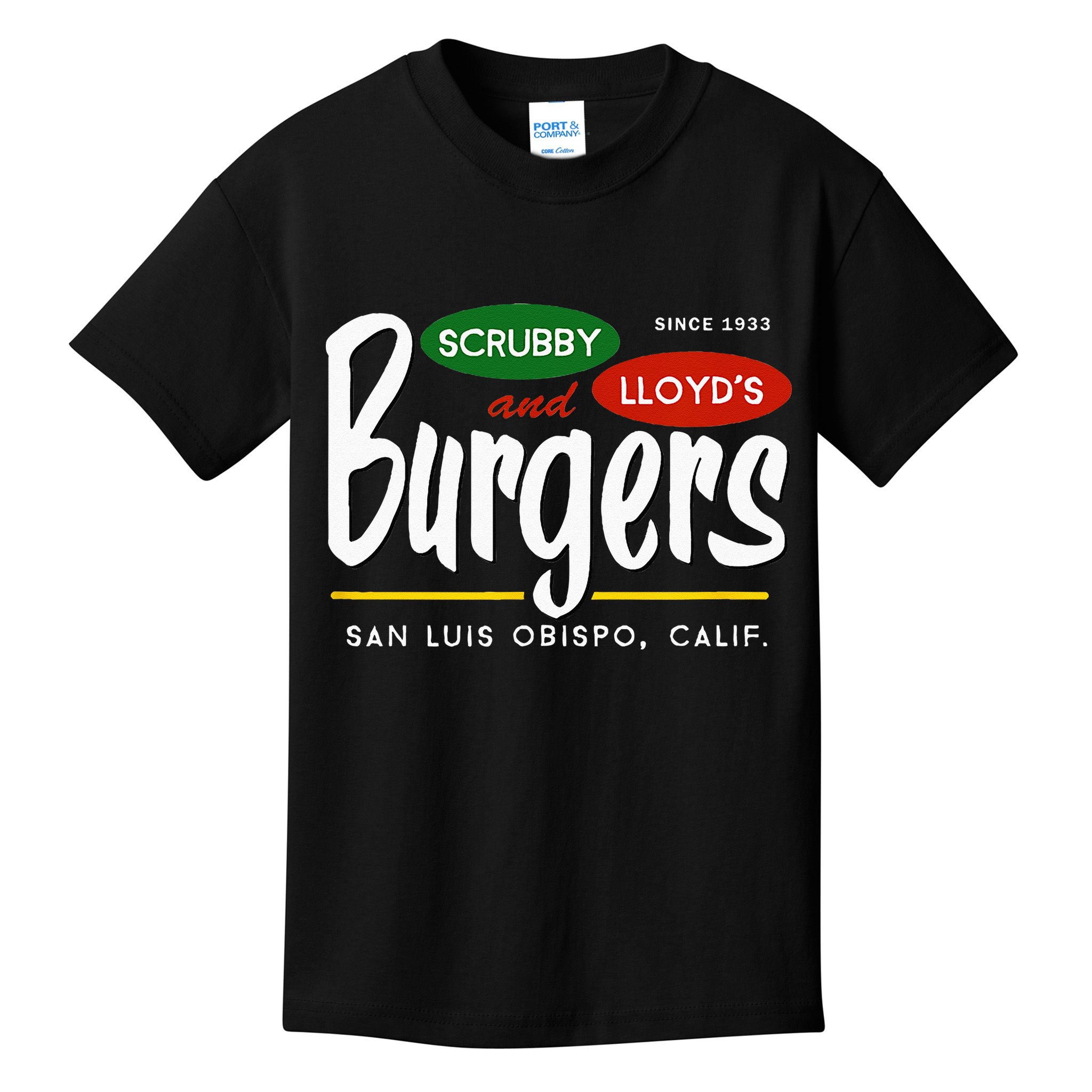 Scrubby & Lloyds Burgers San Luis Obispo California Kids T-Shirt