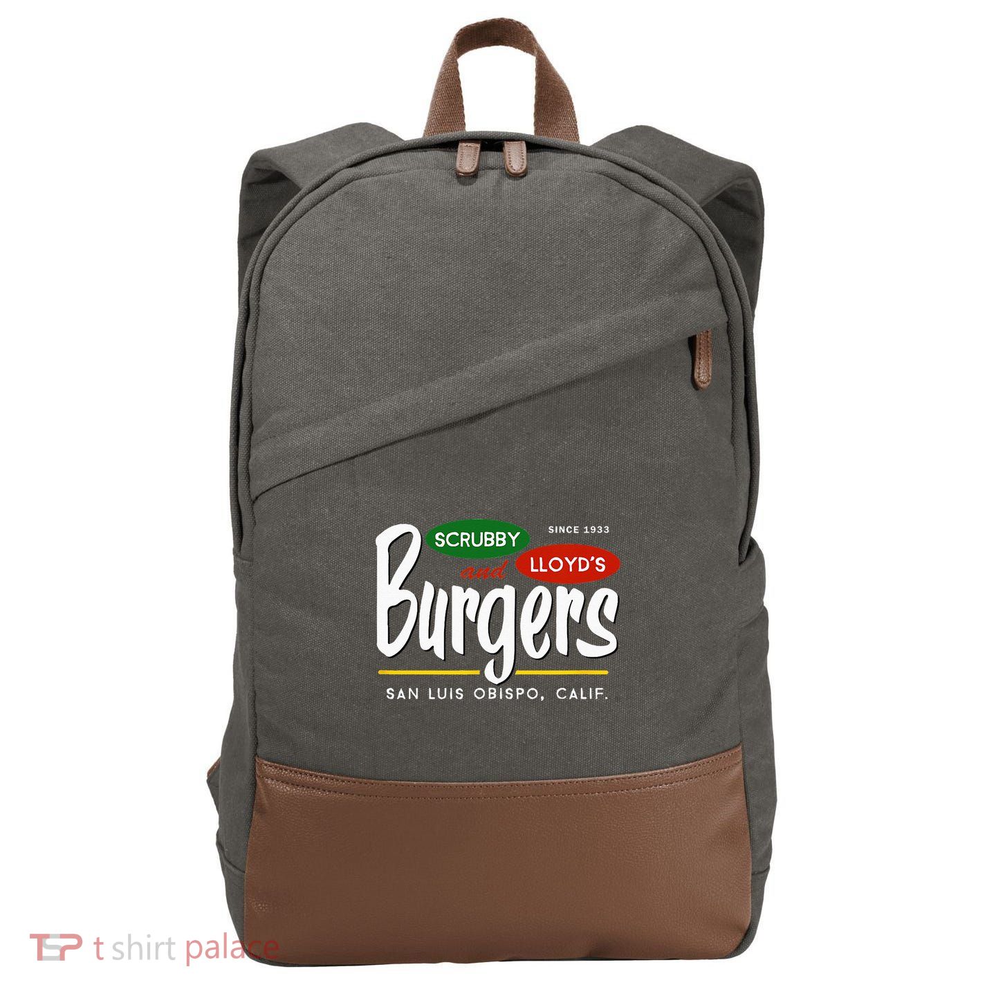 Scrubby & Lloyds Burgers San Luis Obispo California Cotton Canvas Backpack