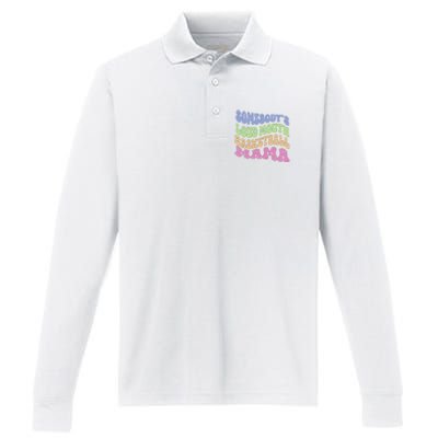 Somebody's Loudmouth Basketball Mom Mama Funny Mother's day Performance Long Sleeve Polo