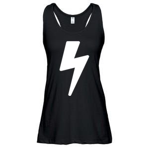 Simple Lightning Bolt In White Thunder Bolt Graphic Ladies Essential Flowy Tank