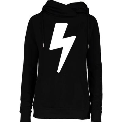 Simple Lightning Bolt In White Thunder Bolt Graphic Womens Funnel Neck Pullover Hood