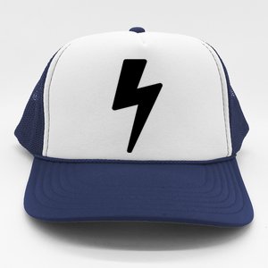 Simple Lightning Bolt In White Thunder Bolt Graphic Trucker Hat