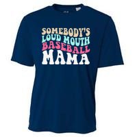 SomebodyS Loudmouth Baseball Mama Mothers Day Baseball Mom Cooling Performance Crew T-Shirt