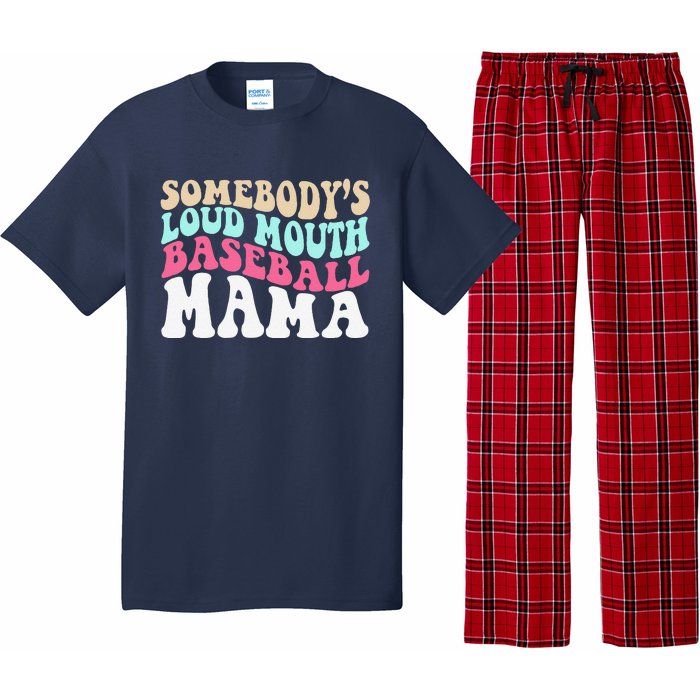 SomebodyS Loudmouth Baseball Mama Mothers Day Baseball Mom Pajama Set