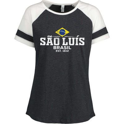 Sao Luis Brazil Brasil Premium Enza Ladies Jersey Colorblock Tee