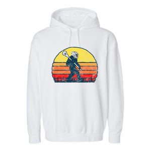 Sasquatch Lax Bigfoot Lacrosse Garment-Dyed Fleece Hoodie