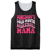 Somebody's Loudmouth Basketball Mama Mothers Day Groovy Mesh Reversible Basketball Jersey Tank