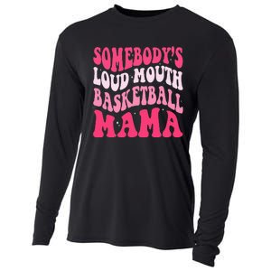 Somebody's Loudmouth Basketball Mama Mothers Day Groovy Cooling Performance Long Sleeve Crew