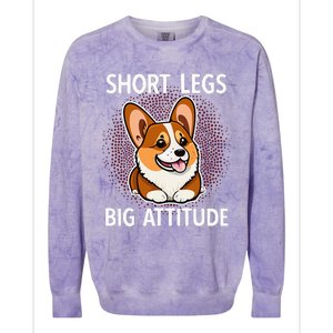 Short Legs Big Attitude Corgi Colorblast Crewneck Sweatshirt