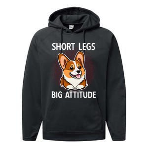 Short Legs Big Attitude Corgi Performance Fleece Hoodie