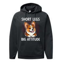 Short Legs Big Attitude Corgi Performance Fleece Hoodie