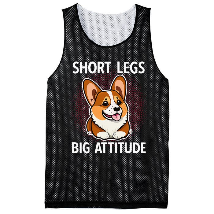 Short Legs Big Attitude Corgi Mesh Reversible Basketball Jersey Tank