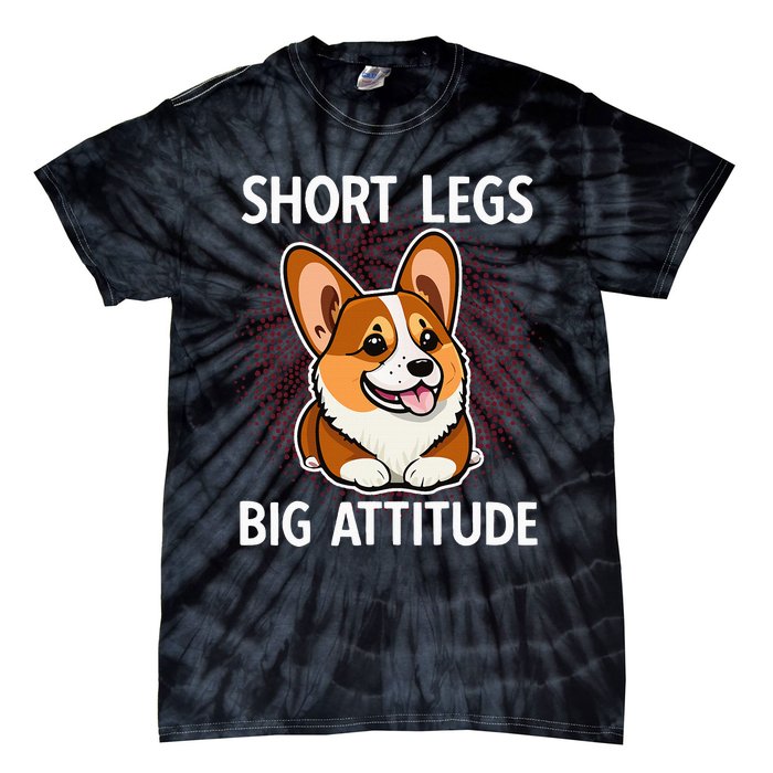 Short Legs Big Attitude Corgi Tie-Dye T-Shirt