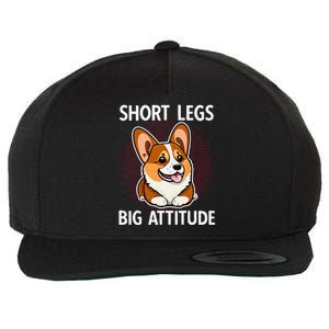 Short Legs Big Attitude Corgi Wool Snapback Cap