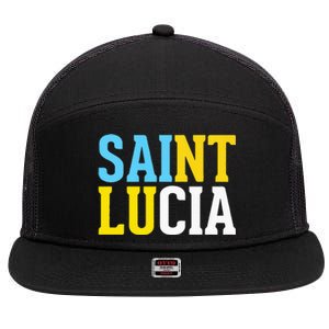 Saint Lucia Bold Color Block 7 Panel Mesh Trucker Snapback Hat