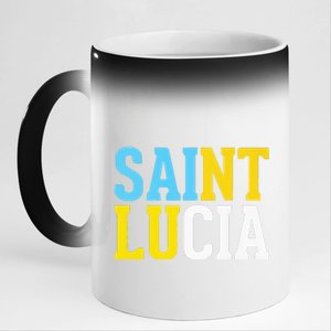 Saint Lucia Bold Color Block 11oz Black Color Changing Mug