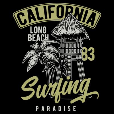 Surfing Long Beach California T-Shirt