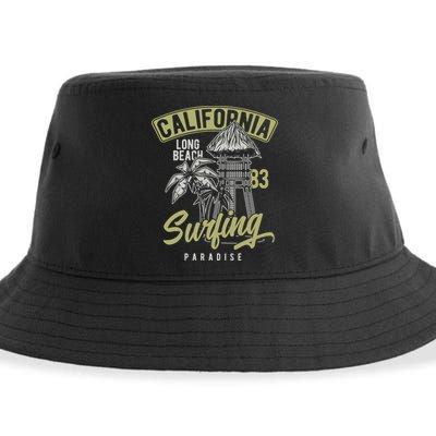 Surfing Long Beach California Sustainable Bucket Hat
