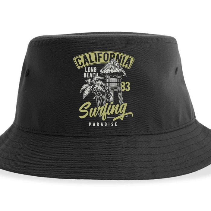 Surfing Long Beach California Sustainable Bucket Hat