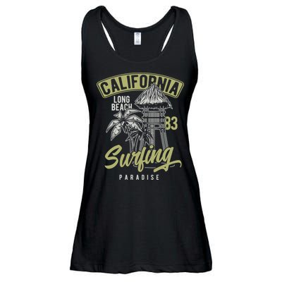 Surfing Long Beach California Ladies Essential Flowy Tank