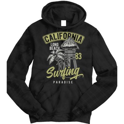 Surfing Long Beach California Tie Dye Hoodie