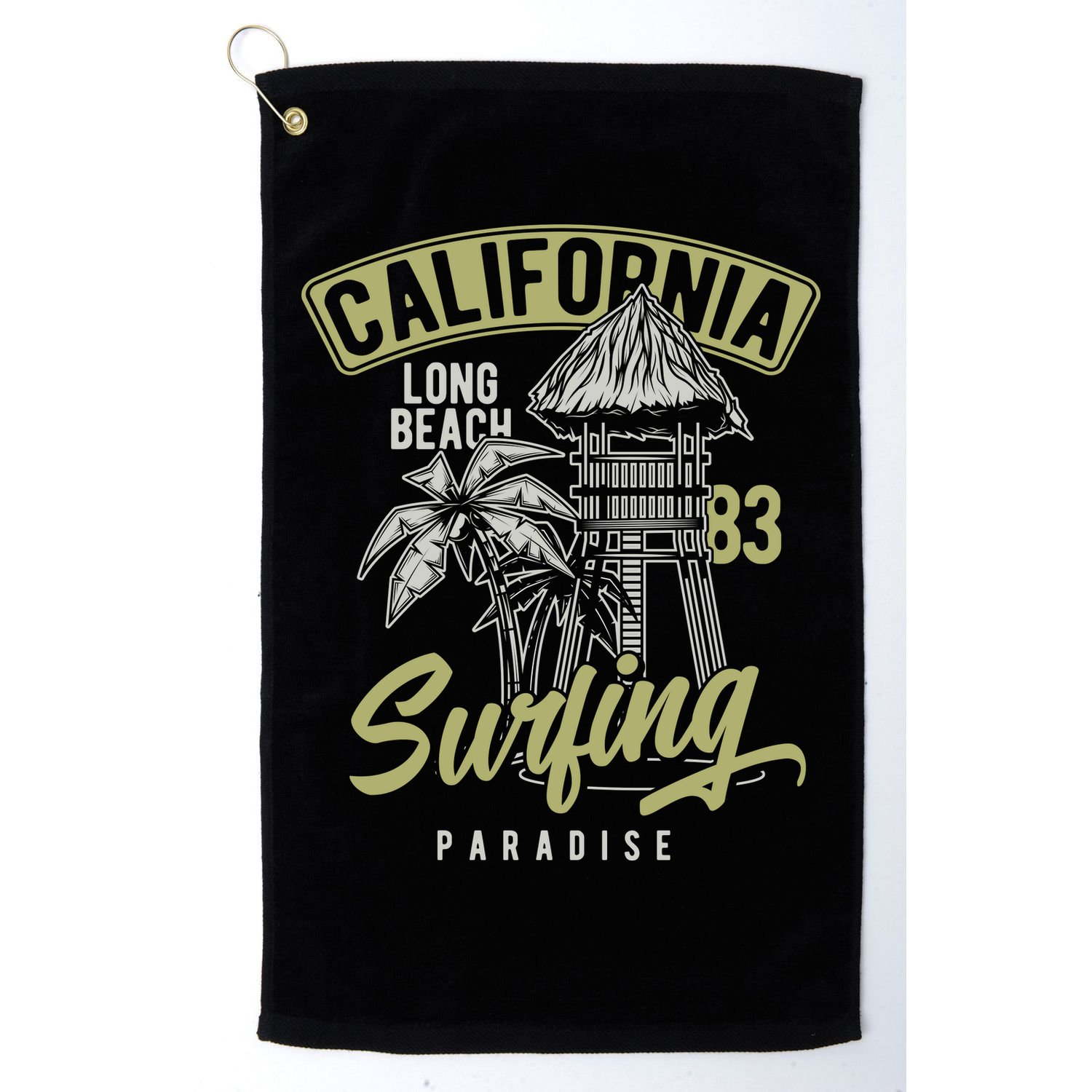 Surfing Long Beach California Golf Towel