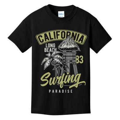 Surfing Long Beach California Kids T-Shirt
