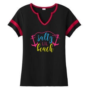 Salty Lil Beach Funny Vacation Ladies Halftime Notch Neck Tee