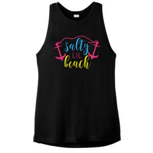 Salty Lil Beach Funny Vacation Ladies PosiCharge Tri-Blend Wicking Tank