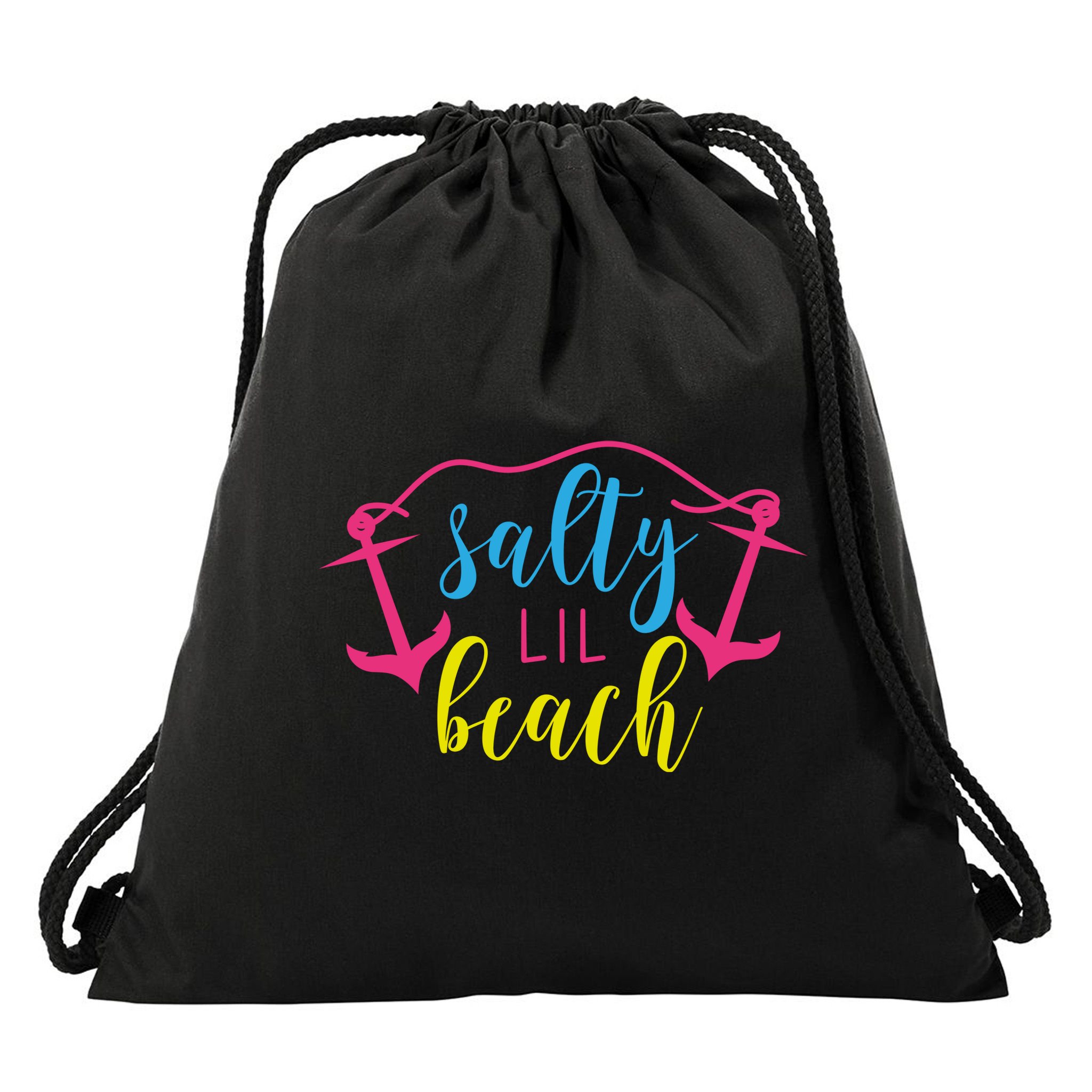 Salty Lil Beach Funny Vacation Drawstring Bag